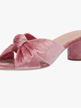 Loeffler Randall Dusty Pink Velvet Knot Block Heel Mule